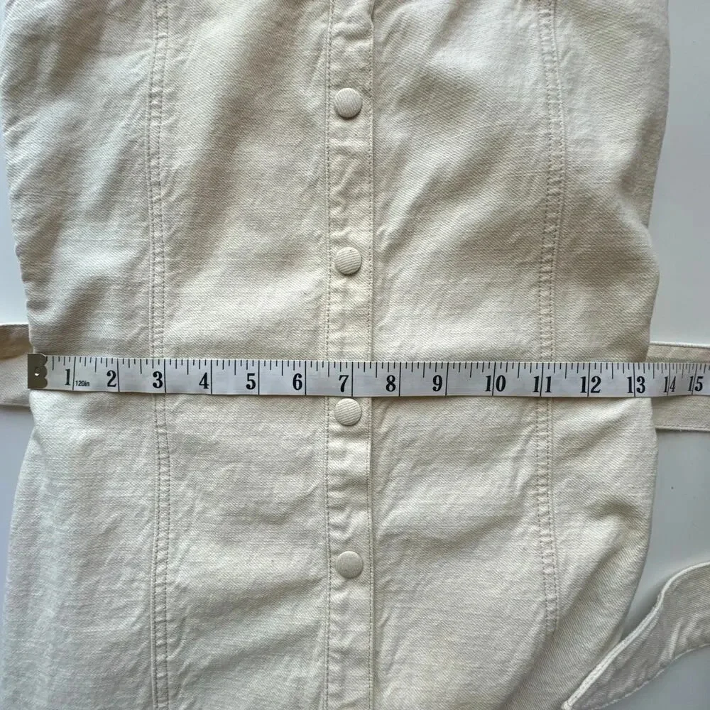 Nanushka Sally Denim Creme Midi Dress XS - Picture 10 of 13